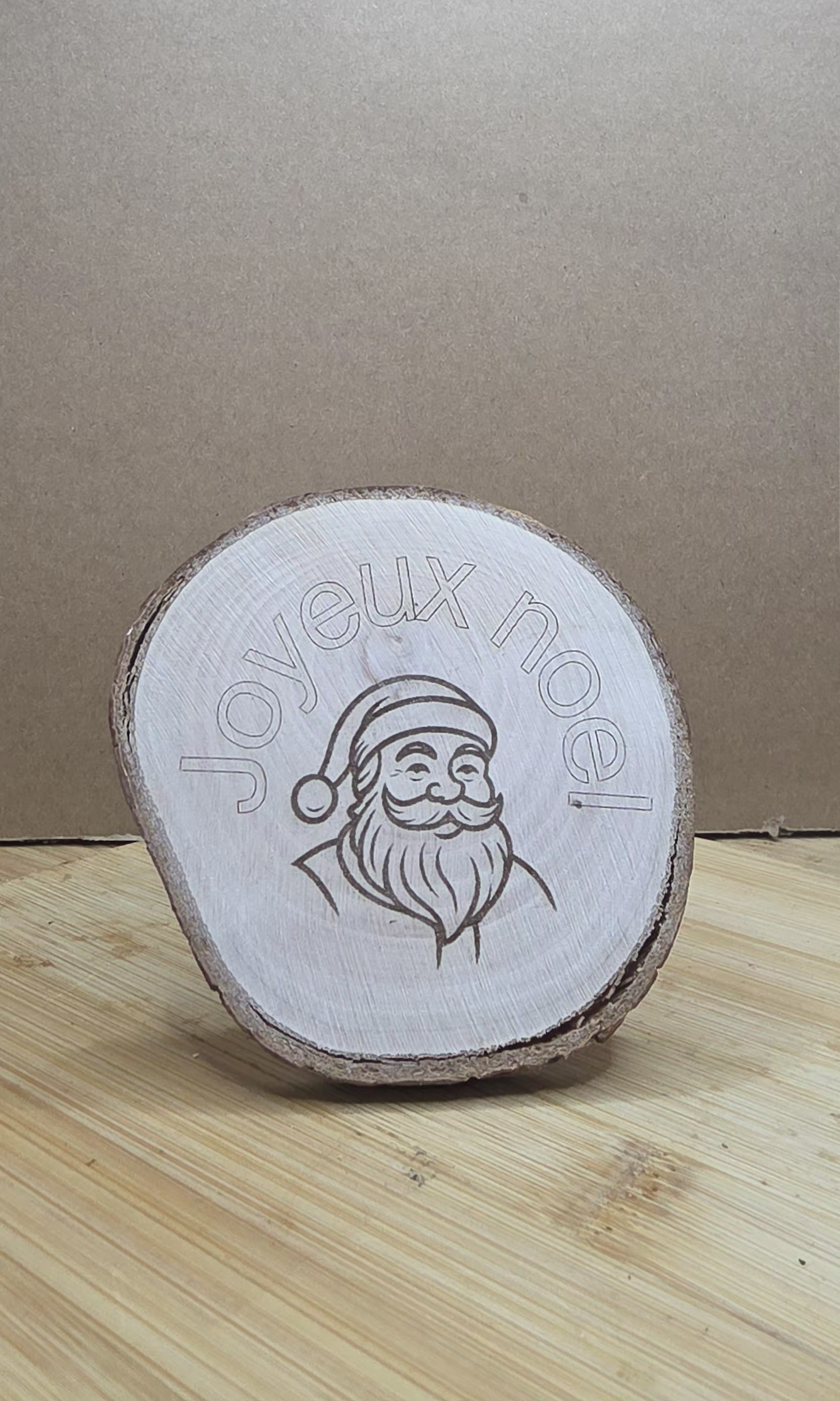Dessous de verre Père Noël – Joyeux Noël en bois artisanal