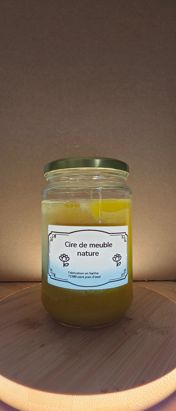 Image cire nature 500g → "Cire naturelle pour le bois nature 500g – Rondeau & Abeille"