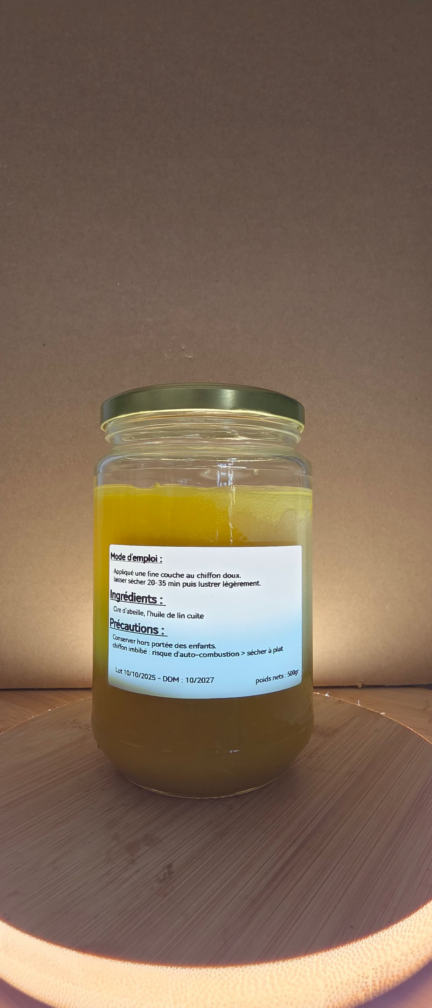 Cire pour le bois - nature 500Gr