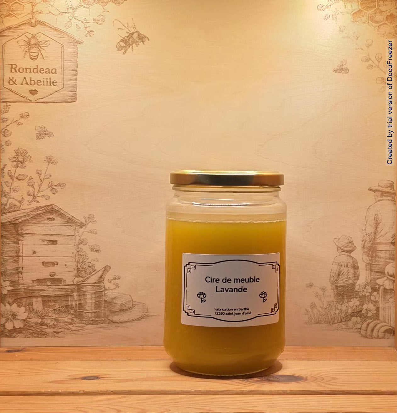 Image cire lavande 500g → "Cire naturelle pour le bois lavande 500g – Rondeau & Abeille"