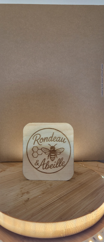 Image d'un support à verre ou tasse bois  → "support à verre ou tasse bois – Rondeau & Abeille, Sarthe"